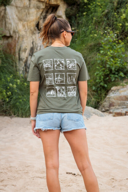 Tričko SURF-TRIP LAJF khaki - Obrázek 3