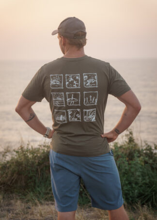 Tričko SURF-TRIP LAJF khaki