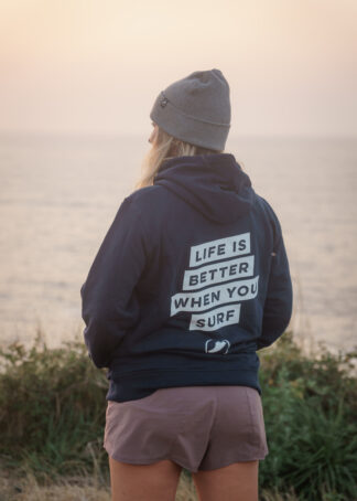 Mikina modrá LIFE IS BETTER WHEN YOU SURF